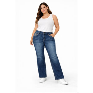 ZCO Jeans Bootcut – Size 24W – Stretchy with Rhinestone Pocket Detail